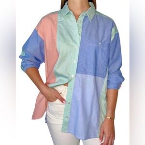 By Together Colorblock Pastel Button-Up Shirt - Women’s Medium